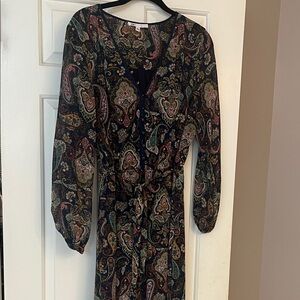 DR2 Multicolor Paisley Long Sleeve Dress